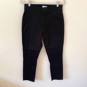 KOTN Womens Trouser Pants Size 8 Black Twill Egyptian Cotton Tapered Leg Pockets